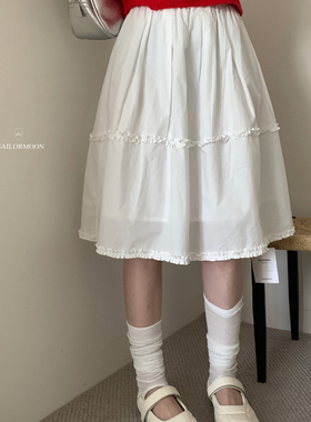 想象SAILORMOON -26年早春松紧腰时尚显瘦木耳边气质半身裙71108