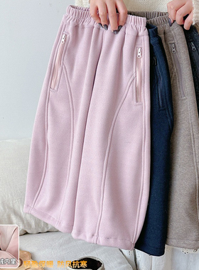 爱贝童装-加绒裤子2025新款550g加厚绒儿童卫裤休闲裤mmc-HS65631