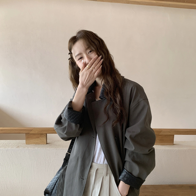 THIRTEEN 拾叁-可拆卸风衣气质休闲风衣(配腰带包包可拆皮领)U21