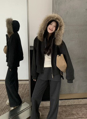 grapestone 葡萄籽-人显搞显瘦加绒屁帘百搭长裤加厚休闲裤P9282