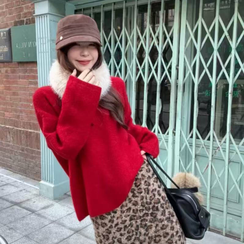 大方·Dafang-冬上新简约宽松百搭休闲保暖毛衣(配围脖)233