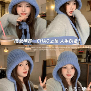 Wink薇可-保暖防风护耳显脸小帽子女款针织帽韩国帽子LT-QSJ25-43