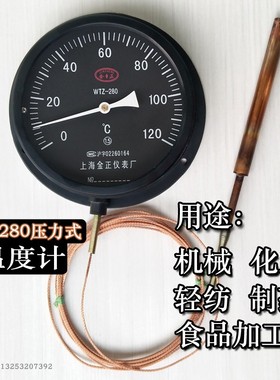 WTZ- 280压力式温度计测油温测水温工业锅炉浴室水温表指针温度表