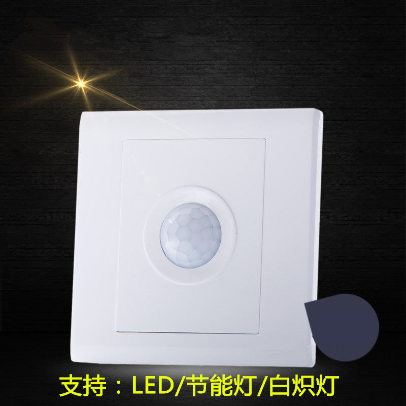 西门子二线人体感应开关光控延时红外线开关 led节能灯86型面板