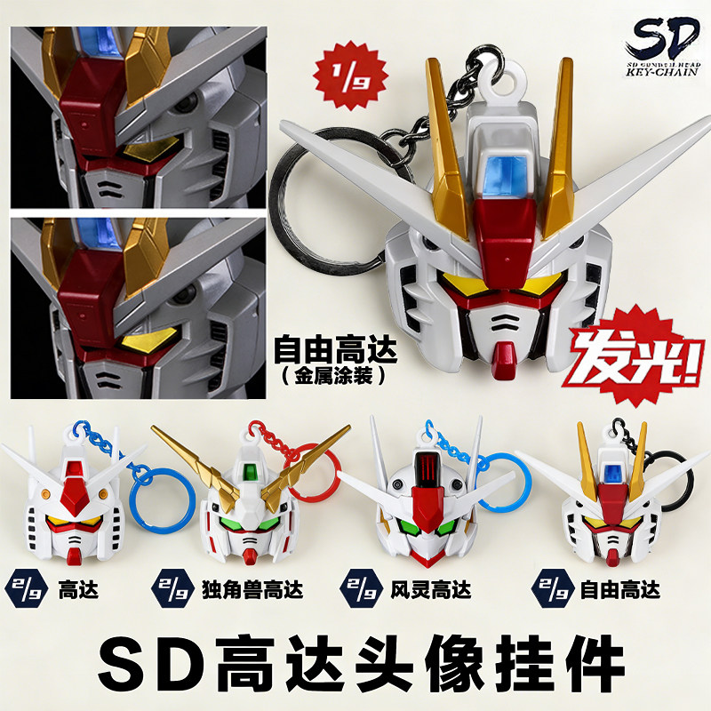 万代SD高达发光头像盲盒挂件图片