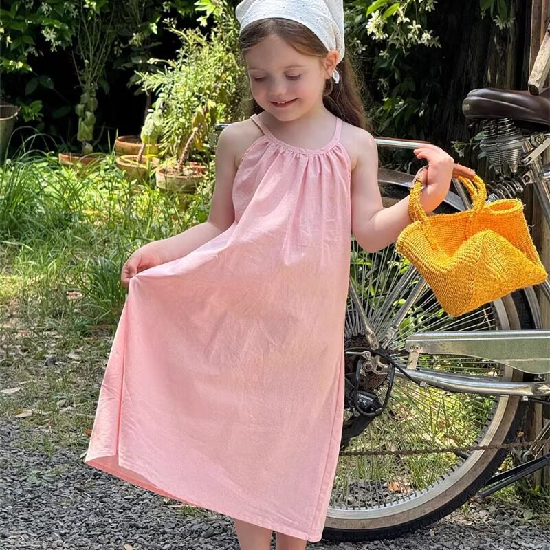 2026女童夏季吊带中长连衣裙