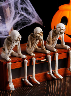 爆款万圣节恐怖骷髅幽灵创意室内装饰摆件派对氛围树脂工艺品