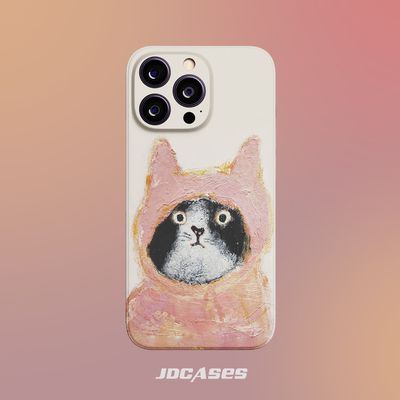 油画风猫猫 iphone17promax手机壳小众菲林壳防摔全包软壳安卓