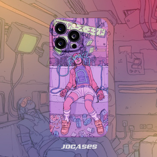 赛博朋克cyberpunk未来生活iphone15promax手机壳小众菲林壳防摔全包软壳安卓