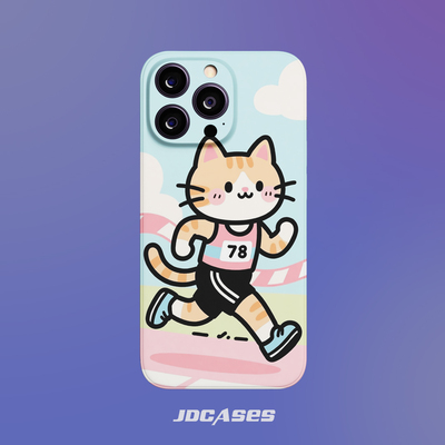 猫猫马拉松比赛 iphone17promax全包软壳半包硬壳菲林苹果16手机壳安卓