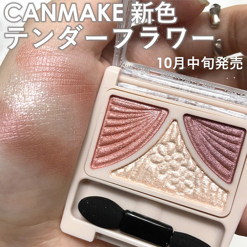 日本砍妹CANMAKE井田复古帷幕蝴蝶结三色眼影新色14# 10月10发售