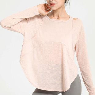 外套健身服跑步罩衫 长袖 瑜伽运动上衣女宽松大码 Anjali新款