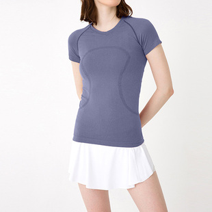 anjali伽服瑜伽t恤短袖 闪闪 上衣紧身透气速干跑步同款