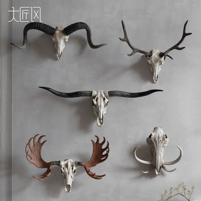 美式乡村风恐龙鹿角装饰品