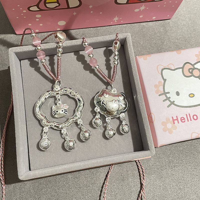 足银999hello kitt银饰吊坠