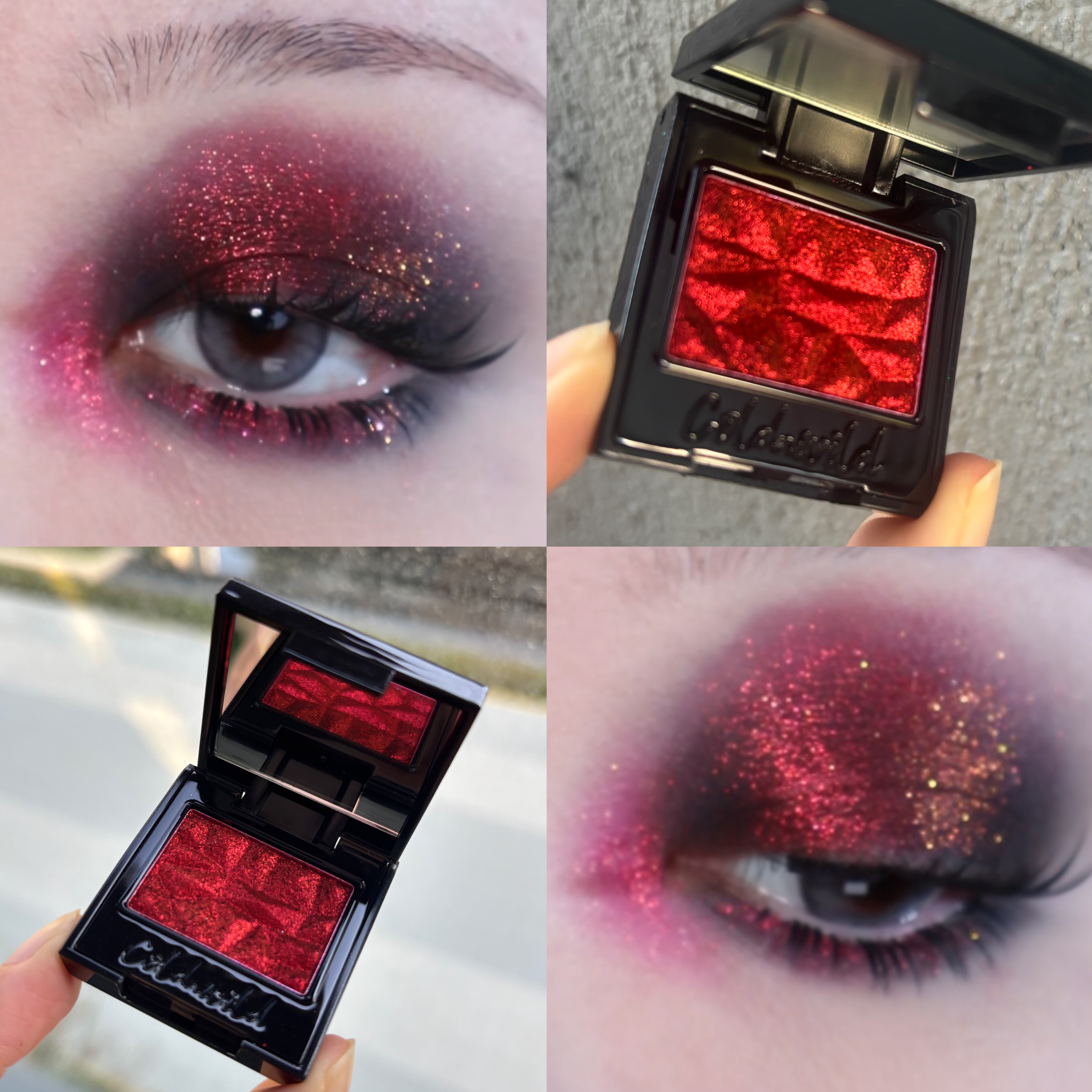 超绝新色!冷野coldnwild 光学眼影红色 大燃