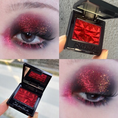 圣诞新色！冷野coldnwild 光学眼影红色 大燃