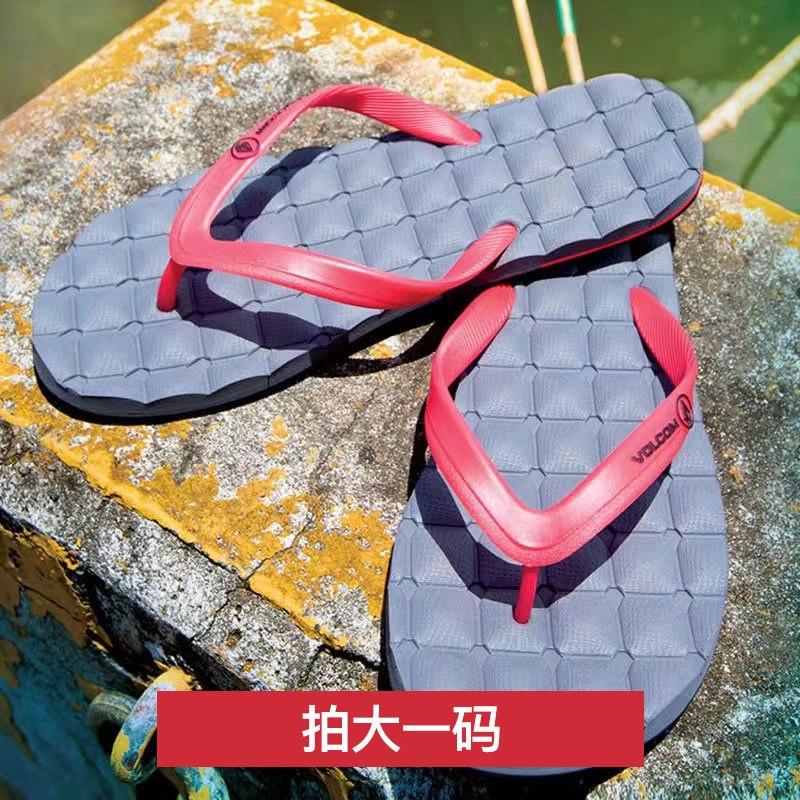 Volcom沙滩拖鞋经典款舒适速干潮流人字拖夏季防滑夹脚凉鞋情侣款