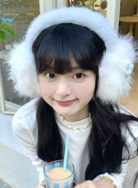 奈里原创毛绒蝴蝶结耳罩