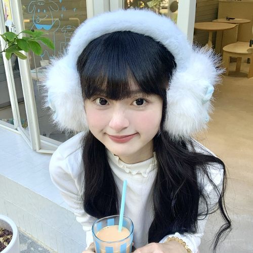 奈里原创毛绒蝴蝶结耳罩