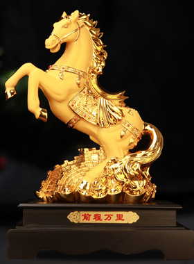 树脂工艺品马摆件创意中式立式战马家居客厅电视柜办公室装饰摆设