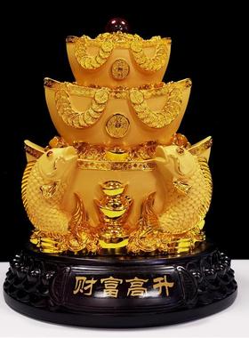 迪万思沙金聚宝盆摆件招财金元宝客厅办公室装饰高档送礼乔迁礼品
