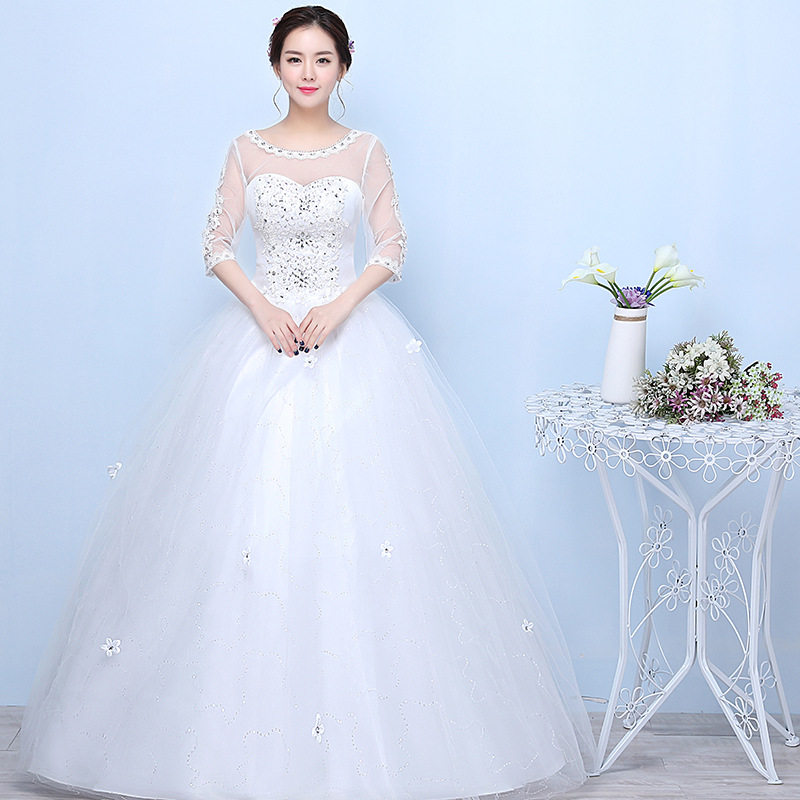 019一字肩婚纱简约新娘 齐地白色长袖修身显瘦韩式 礼服2新款秋冬在类目 女装/女士精品, 婚纱/旗袍/礼服, 婚纱中 - 来自Buy2taobao.com提供专业的淘宝代购服务