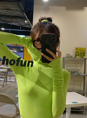 韩国风ins亮色橙色橘色纯色基础款百搭高领显瘦打底衫上衣女秋冬