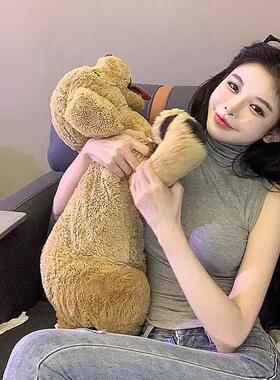 秋冬季高领无袖灰色t恤女紧身西装内搭打底衫性感气质显胸大上衣