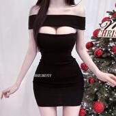 热销 气质露肩包臀礼服连衣裙se MU366显胸大 MISS