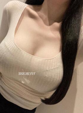 MISS WUZM570韩妹BI备~超温柔纯欲微透裹身长袖T恤ik