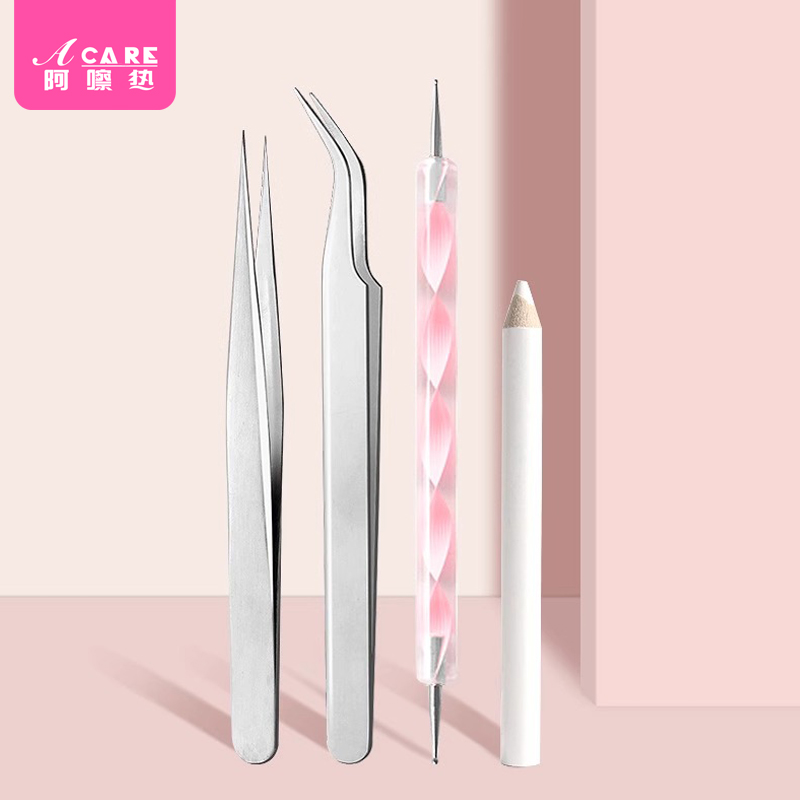 美甲笔刷/点钻B1pq808-点钻笔镊子粘钻蜡笔铅笔点珠指甲笔初学易