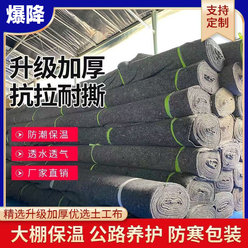 工程大棚保温加厚土工布毛毡无纺布公路养护毯子房顶保湿养护隔热