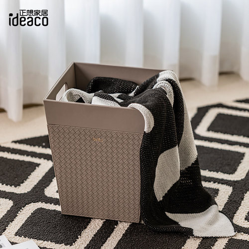 轻奢皮质脏衣篮衣服方形垃圾桶