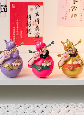 ideaco工位布置小摆件办公室桌面装饰解压手办四喜财神爷开业礼物