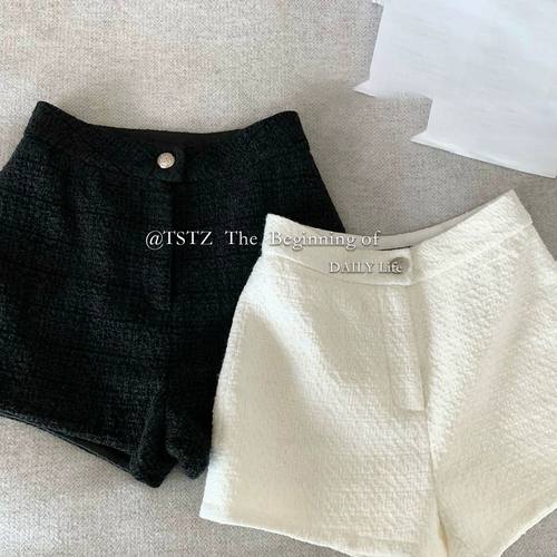 小香风高腰显瘦气质裤子A字毛呢外穿短裤女秋冬新款百搭休闲裤ins