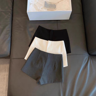 简约夏季 运动休闲打底裤 薄款 百搭显瘦短裤 无腰头西裤 黑色辣妹时尚