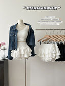 甜美百搭蛋糕短裙女夏新款 芭蕾风松紧腰蓬蓬防走光气质a字半身裙