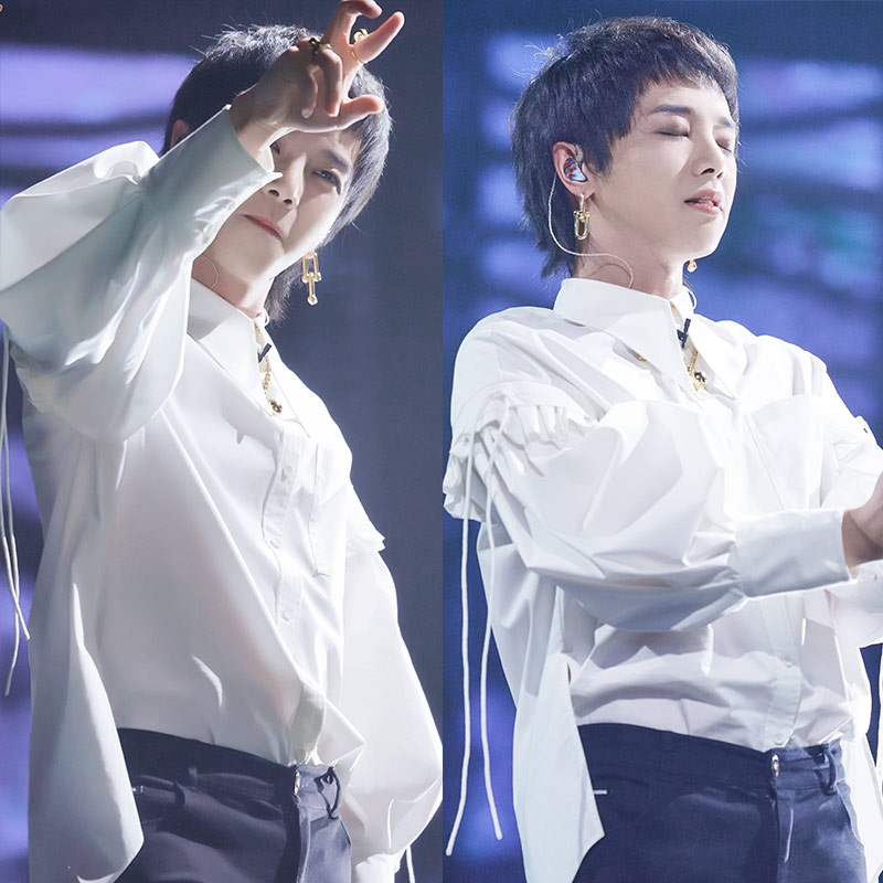 华晨宇明星花花同款耳环钉环圈坠