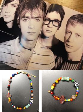 BLUR 模糊乐队代蒙·阿尔本 Damon albarn同款项链型酷潮元素玛瑙