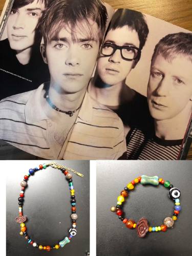 BLUR 模糊乐队代蒙·阿尔本 Damon albarn同款项链型酷潮元素玛瑙