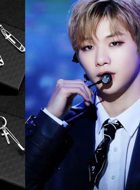 姜丹尼尔同款别针十字耳环耳夹有无耳洞都可戴潮百搭耳环圈钉饰品