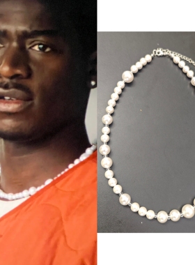 达姆森·伊德瑞斯Damson Idris F1狂飙飞车同款珍珠项链锁骨链