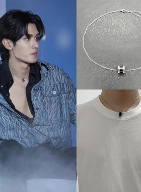 netjames陈欣博同款钢黑色圈项链