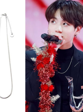 田柾国同款软蛇骨钛钢项链