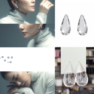2026年春晚 王菲同款水滴耳环夸张个性耳饰同款虾片耳环潮周边