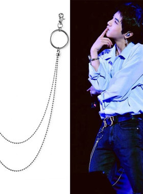 华晨宇明星花花同款朋克双多层裤链腰带链可拆卸复古链条男女裤链