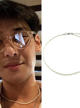 APO陈立波同款米珠玻璃项链锁骨