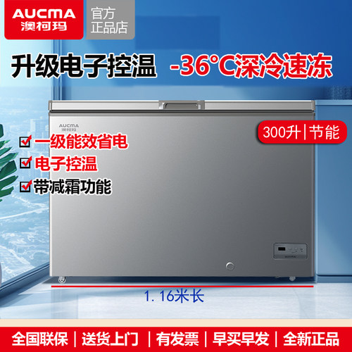 澳柯玛300升电子控温冷冻柜一级