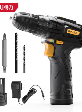 得力手电钻家用锂电手钻电动螺丝刀充电式冲击钻手电工具DL600012